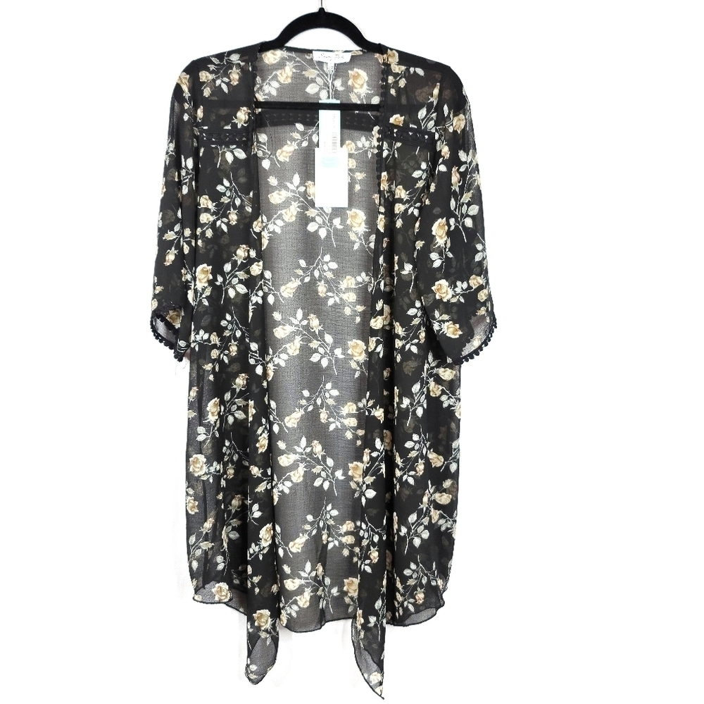 Emory Park Landy Crochet Trim Kimono NWT